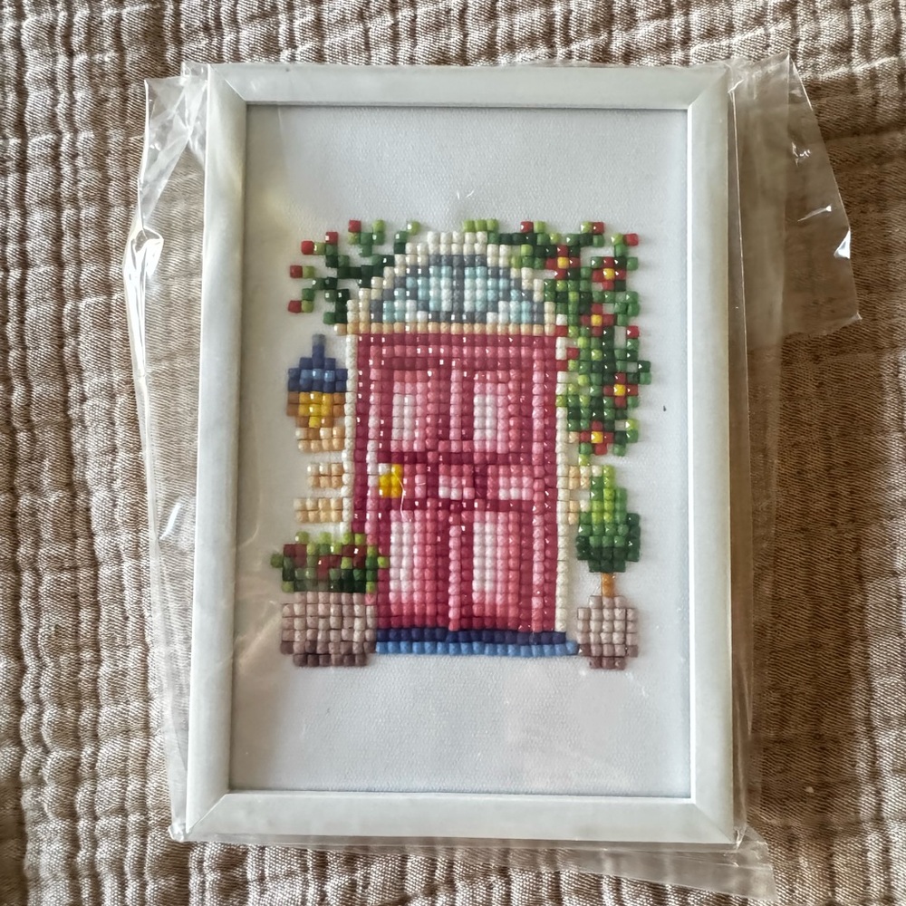 Pink Door Framed Diamond Art